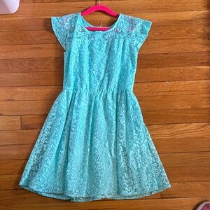 Girls Lace Dress in Aqua and silver soft! Easter/party! Size 10 children’s place